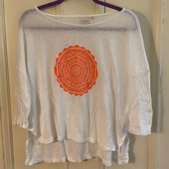 Tops - Cream Viscose/linen Top M